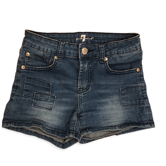 7 For All Mankind Girls Jean Denim Shorts - Picture 1 of 2
